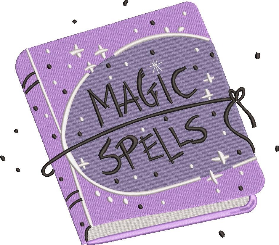 Magic Spells Book Embroidery Design