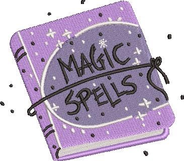 Magic Spells Book Embroidery Design