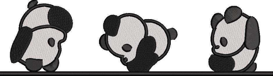Three Pandas Embroidery Design Three Pandas Embroidery Design