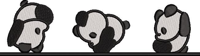 Three Pandas Embroidery Design Three Pandas Embroidery Design