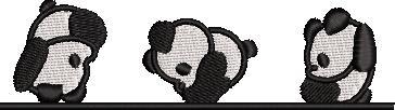 Three Pandas Embroidery Design Three Pandas Embroidery Design