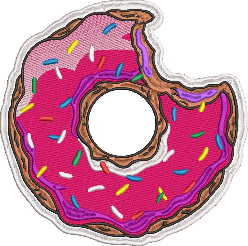 Pink Sprinkle Donut Embroidery Design Pink Sprinkle Donut Embroidery Design