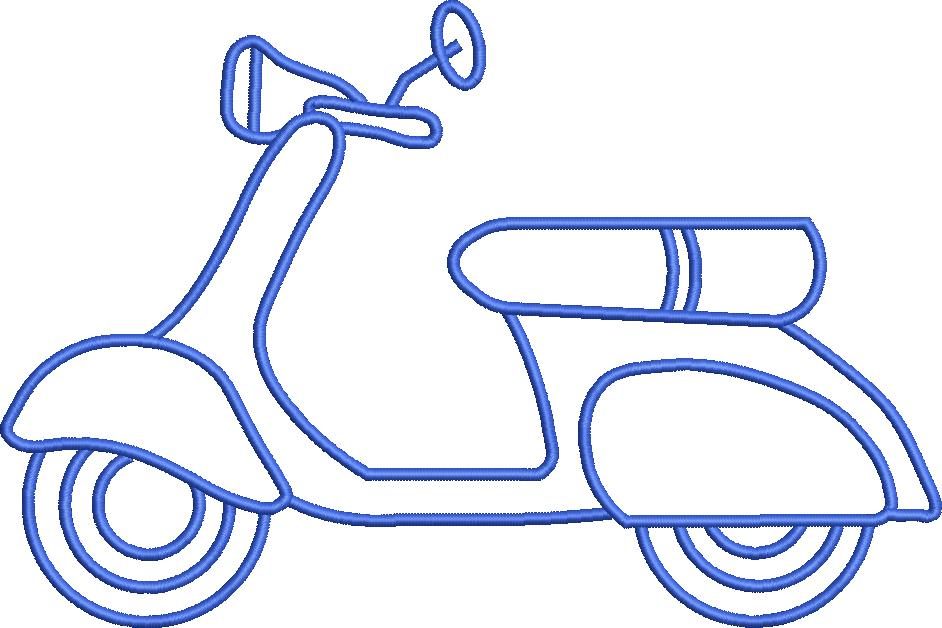 Scooter Embroidery Design
