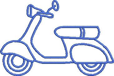 Scooter Embroidery Design