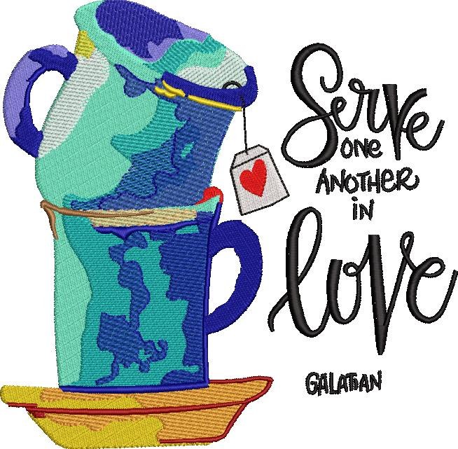 Serve One Another In Love Quote Embroidery Design Serve One Another In Love Quote Embroidery Design