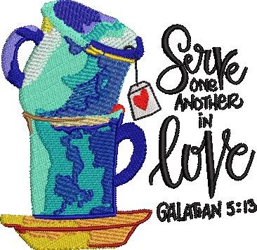 Serve One Another In Love Quote Embroidery Design Serve One Another In Love Quote Embroidery Design