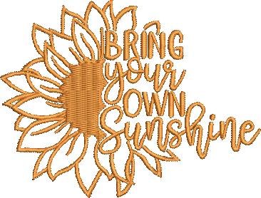Bring Your Own Sunshine Embroidery Design Bring Your Own Sunshine Embroidery Design