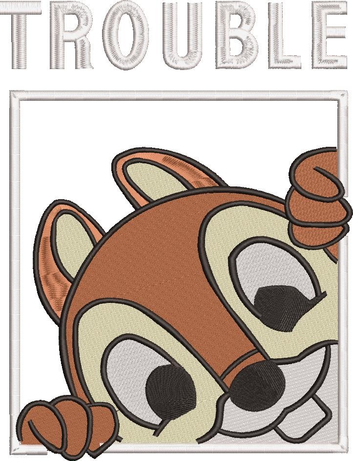 Trouble Embroidery Design Trouble Embroidery Design