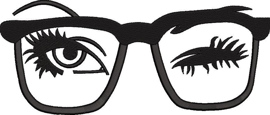 Winked Eyes Embroidery Design