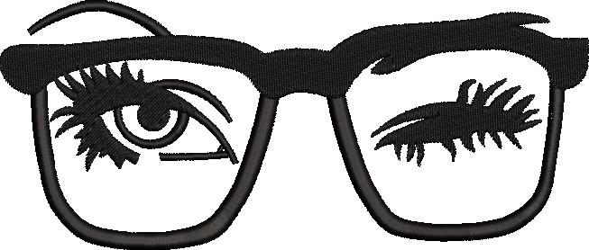 Winked Eyes Embroidery Design