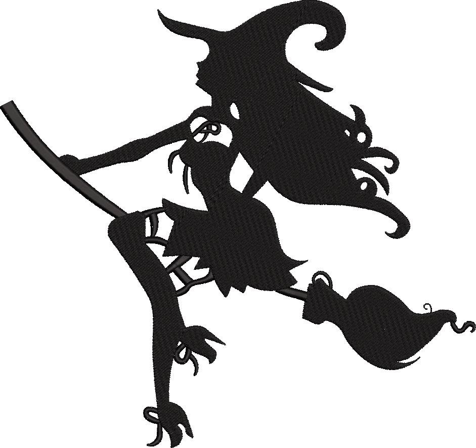 Witch On Broom Embroidery Design Witch On Broom Embroidery Design