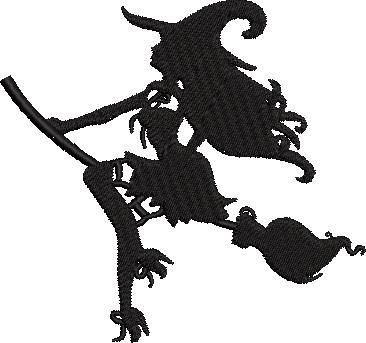 Witch On Broom Embroidery Design Witch On Broom Embroidery Design