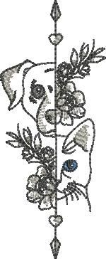 Floral Cat And Dog Face Floral Cat And Dog Face