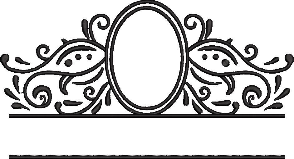 Oval Frame Embroidery Design