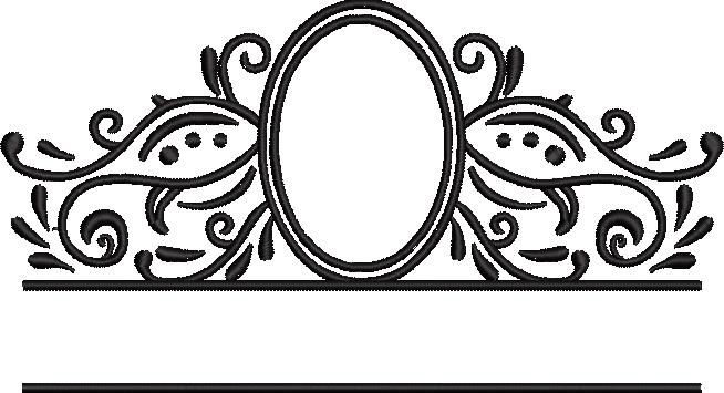 Oval Frame Embroidery Design