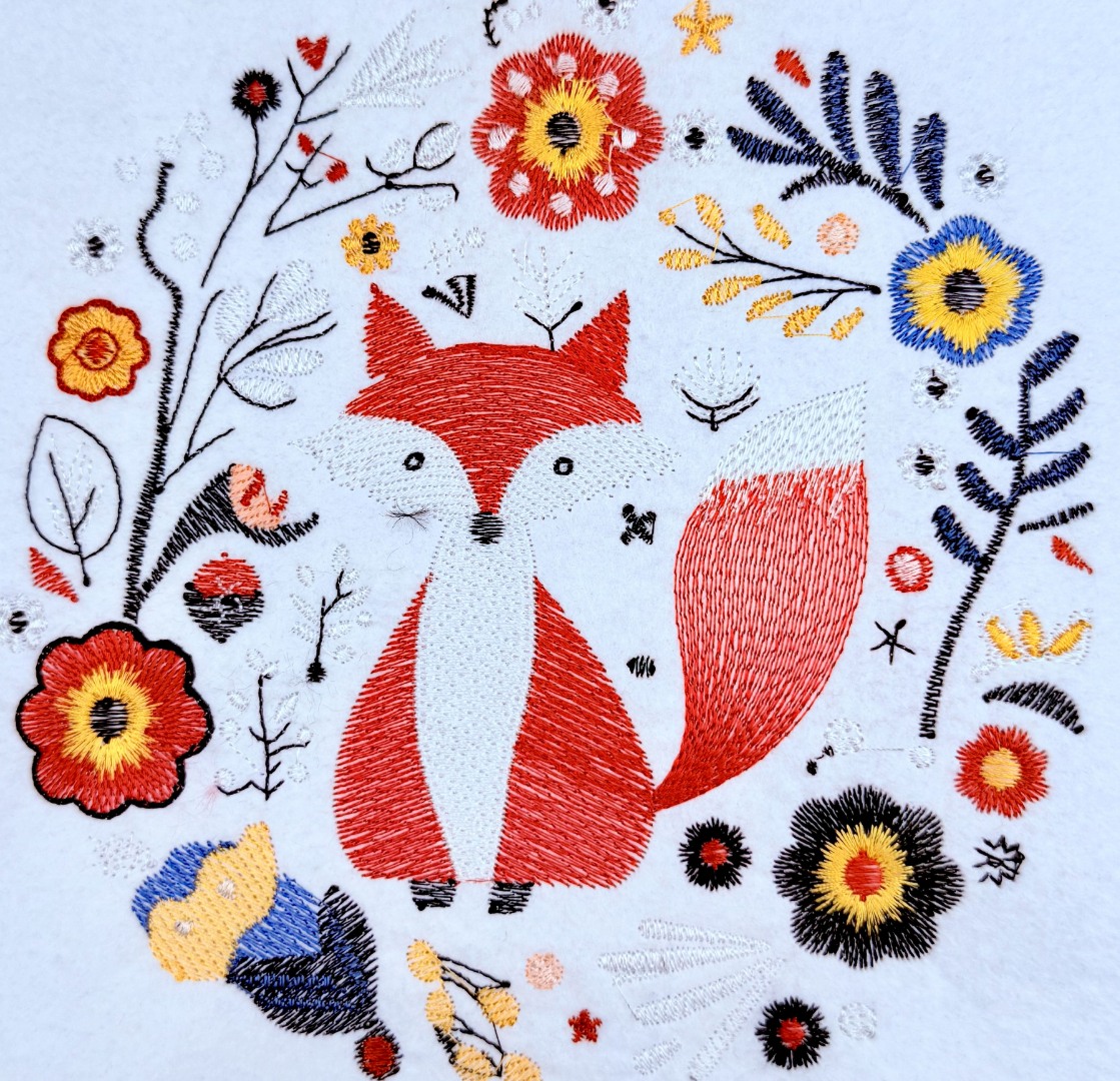 Floral Red Fox Floral Red Fox