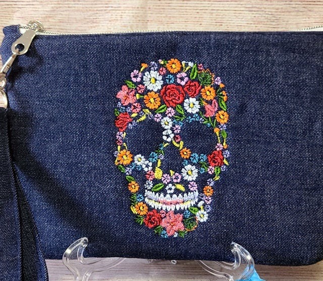 Floral Skull Embroidery Pattern