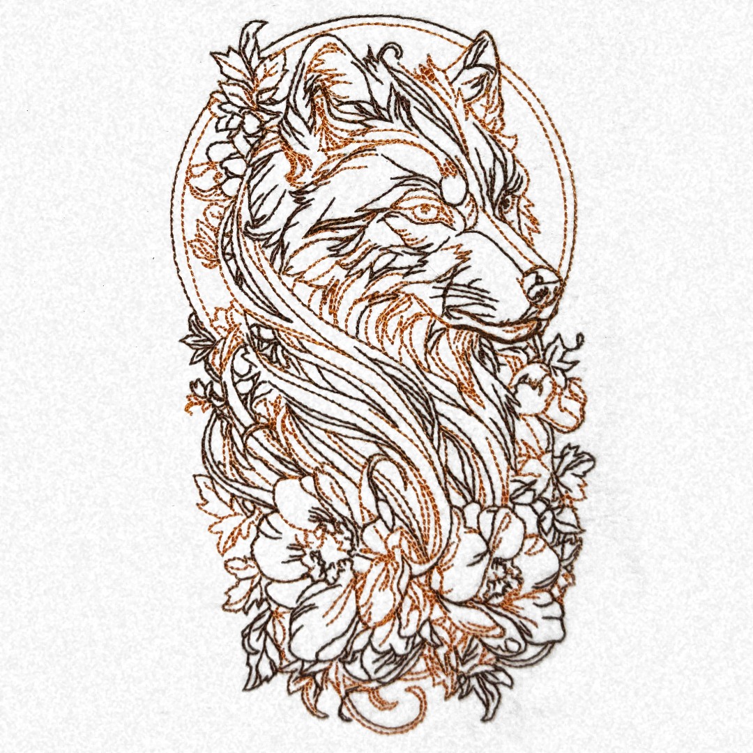 Floral Wolf Art Floral Wolf Art