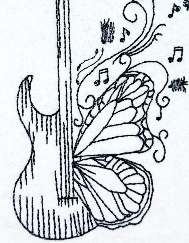 Guitar Butterfly Art Guitar Butterfly Art