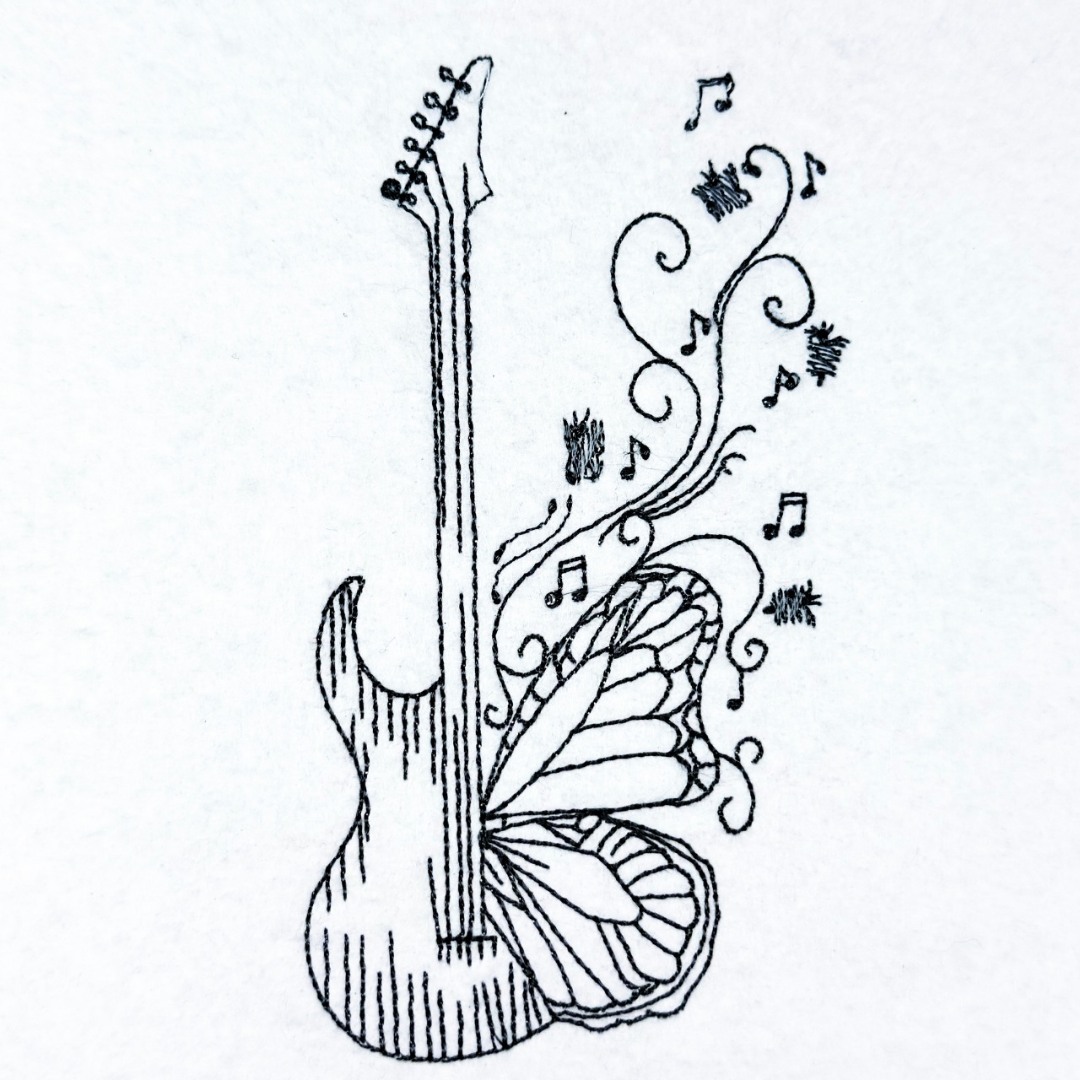 Guitar Butterfly Art Guitar Butterfly Art