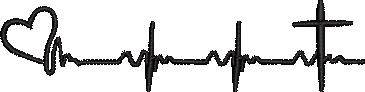Heart Beat Embroidery Design
