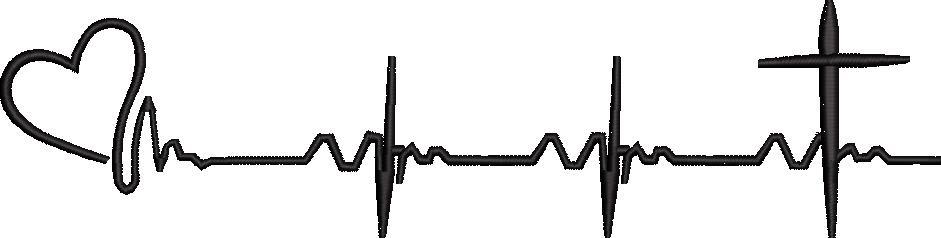 Heart Beat Embroidery Design