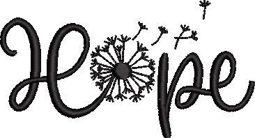 Hope Dandelion Word Art Embroidery Design Hope Dandelion Word Art Embroidery Design