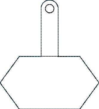 Horizontal Hexagon Key Fob - ITH Horizontal Hexagon Key Fob - ITH