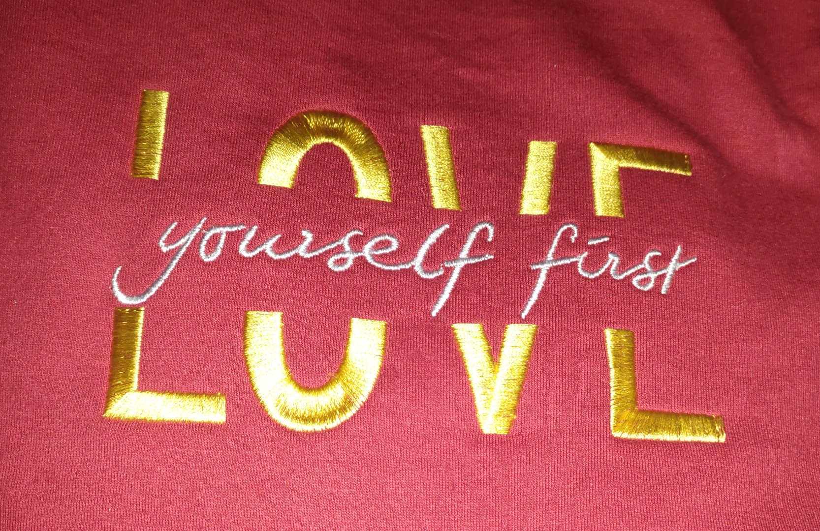 Love Yourself First Quote Embroidery Design Love Yourself First Quote Embroidery Design