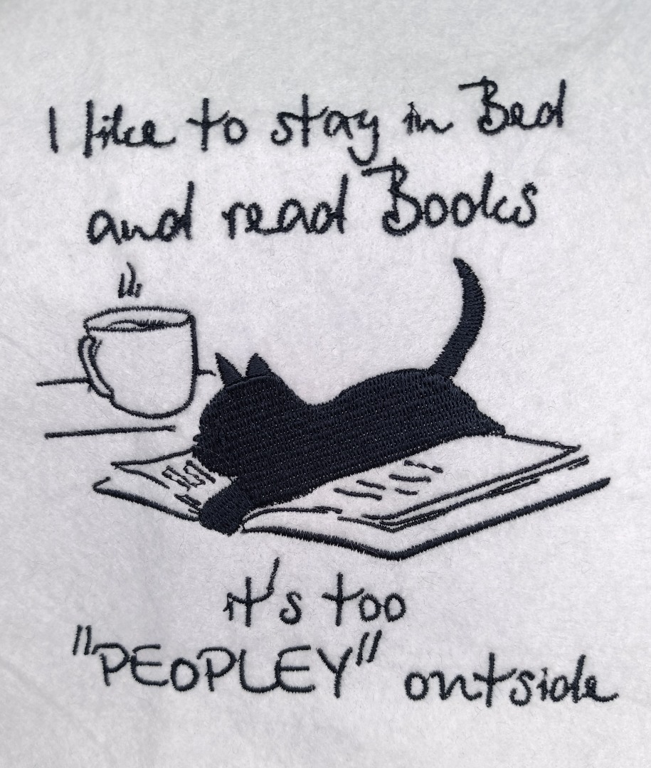 Stay In Bed and Read Books Cat Quote