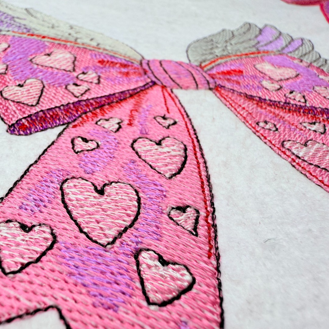 Pink Bow With Wings