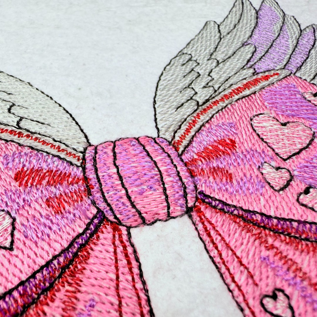 Pink Bow With Wings
