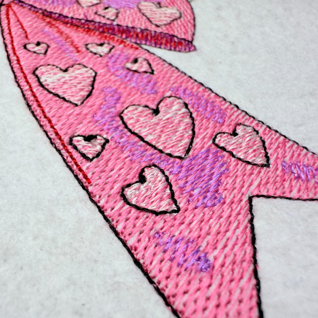 Pink Bow With Wings