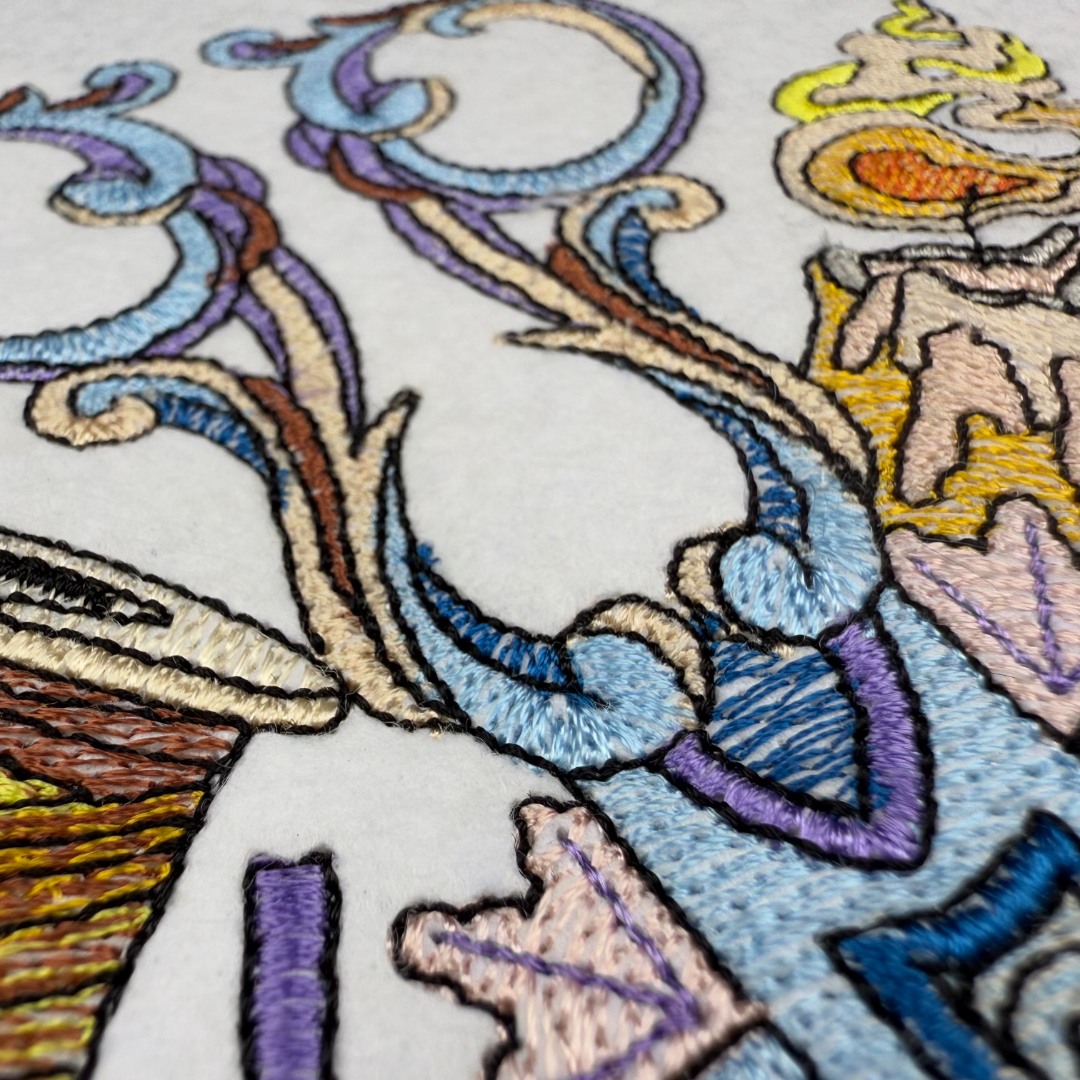 Ornate Sewing Candle Design