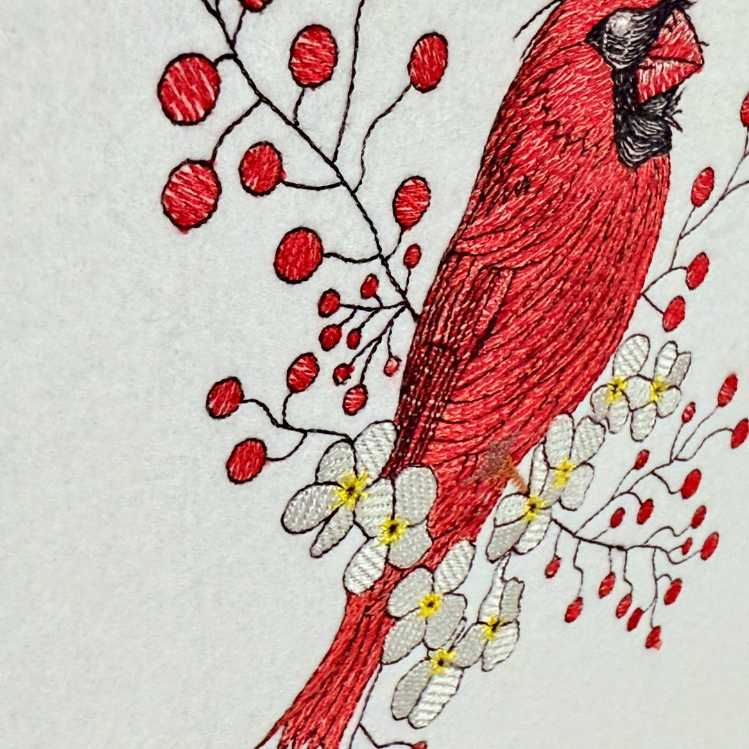 Floral Red Cardinal Bird Floral Red Cardinal Bird