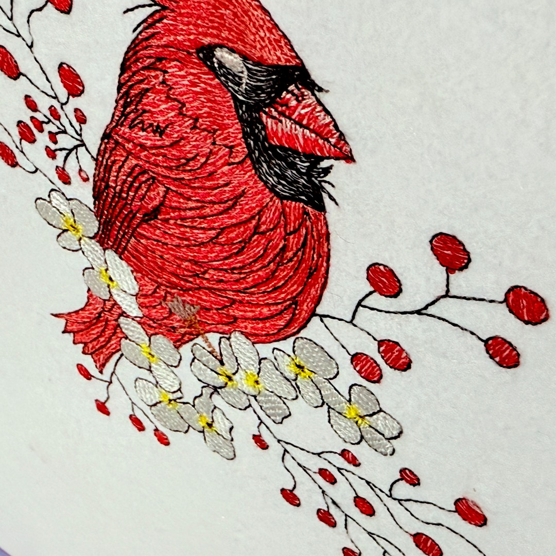 Floral Red Cardinal Bird Floral Red Cardinal Bird