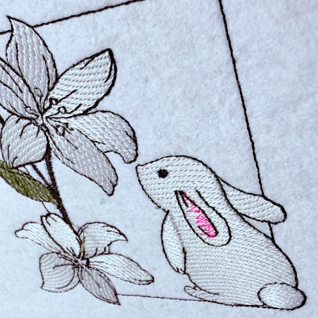 Lillies With Bunny Frame Lillies With Bunny Frame