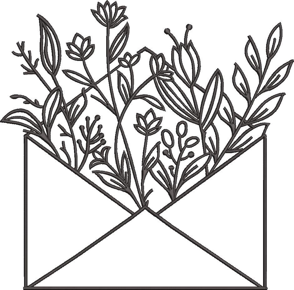 Leaves In Envelope Embroidery Design Leaves In Envelope Embroidery Design