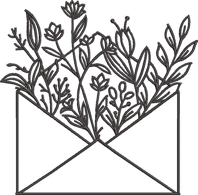 Leaves In Envelope Embroidery Design Leaves In Envelope Embroidery Design