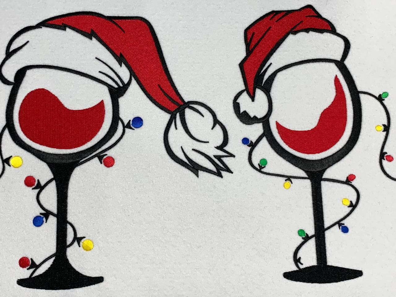 Christmas Wine Glass