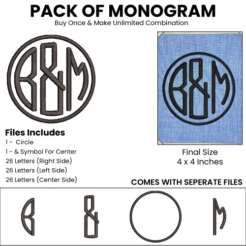 Pack of Monogram Alphabets Embroidery Pattern Pack of Monogram Alphabets Embroidery Pattern