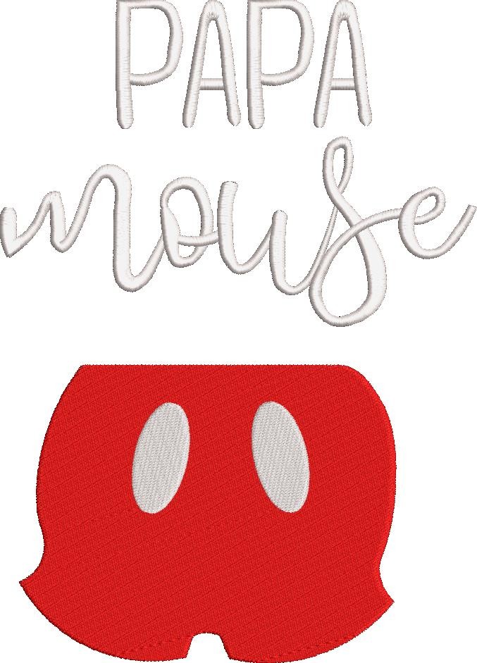 Papa Mouse Embroidery Design 