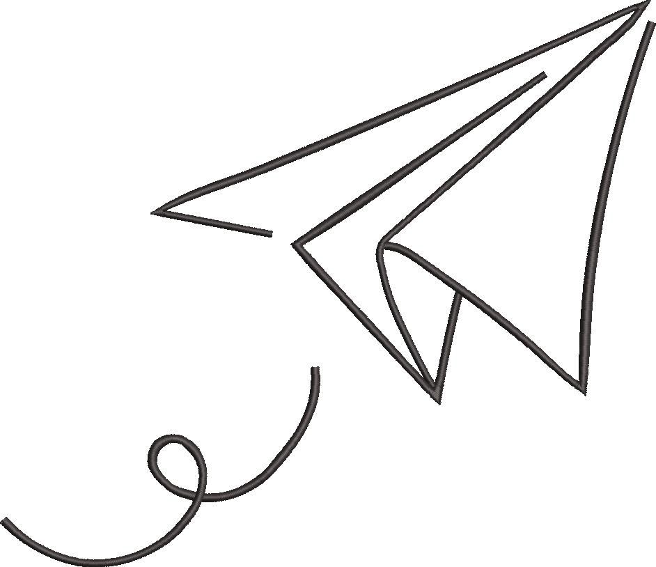 Paper Plane Art Embroidery Design