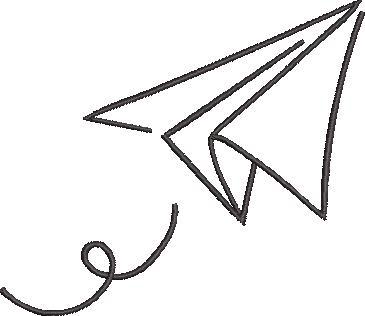 Paper Plane Art Embroidery Design