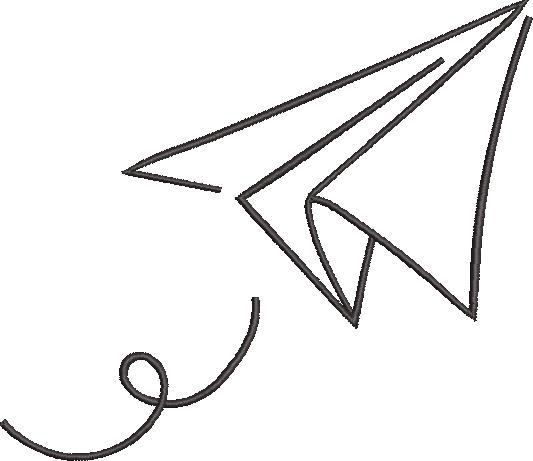 Paper Plane Art Embroidery Design