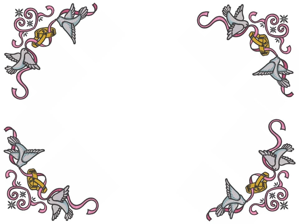 Birds With Rings Corner Border Birds With Rings Corner Border