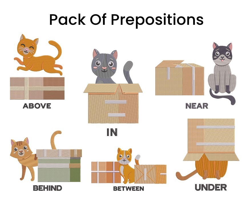 Pack of Preposition with Cat