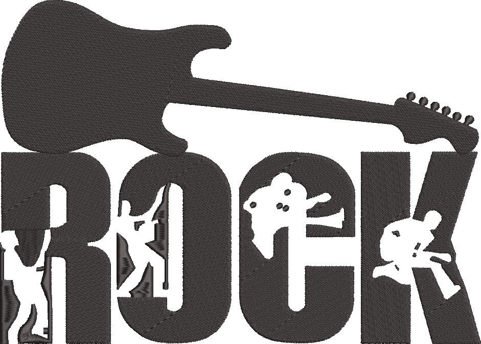 Rock Guitar Embroidery Design Rock Guitar Embroidery Design
