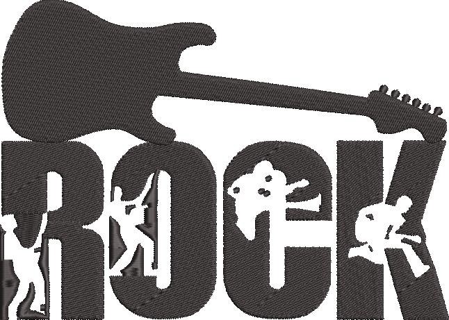Rock Guitar Embroidery Design Rock Guitar Embroidery Design