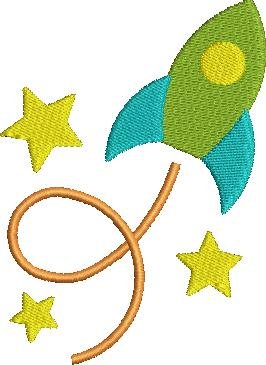Rocket Embroidery Design Rocket Embroidery Design